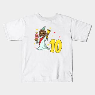 I am 10 with Jesus - kids birthday 10 years old Kids T-Shirt